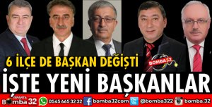 ISPARTA'DA 6 İLÇEDE BAŞKAN DEĞİŞTİ 