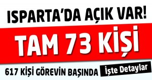Isparta'da Açık Var! Tam 73 Kişi