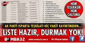 ISPARTA'DA  AK PARTİ TEŞKİLATI HİÇ VAKİT KAYBEDEN ÇALIŞMALARA DEVAM
