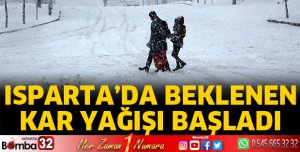 Isparta'da beklenen kar yağışı başladı