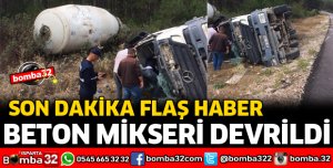 ISPARTA'DA BETON MİKSERİ DEVRİLDİ