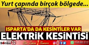Isparta'da elektrik kesintisi