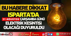 Isparta'da Elektrik Kesintisi