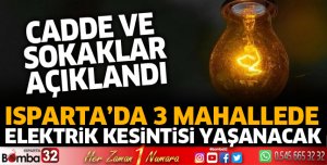 Isparta'da elektrik kesintisi