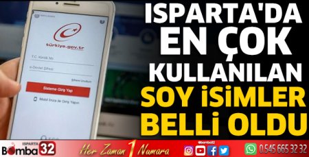 Isparta'da en çok kullanılan soy isimler belli oldu