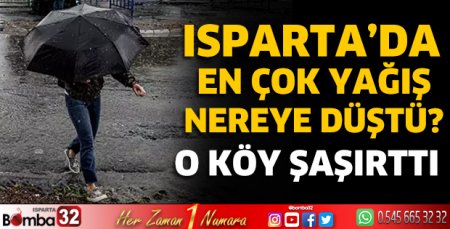 Isparta'da en çok yağış nereye düştü?