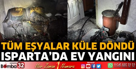 Isparta'da ev yangını 