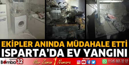 Isparta'da ev yangını 