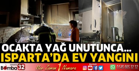 Isparta'da ev yangını