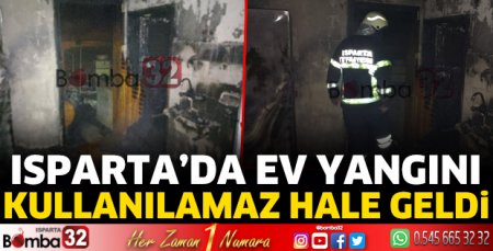 Isparta'da ev yangını