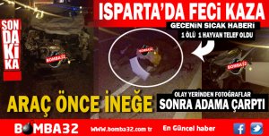 ISPARTA'DA FECİ KAZA 1 KİŞİ ÖLDÜ BİR HAYVAN TELEF OLDU !