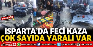 ISPARTA'DA FECİ KAZADA 4 YARALI VAR