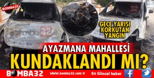 ISPARTA'DA GECE YARISI OTOMOBİL CAYIR CAYIR YANDI