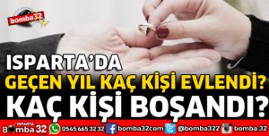 ISPARTA'DA GEÇEN YIL KAÇ ÇİFT BOŞANDI