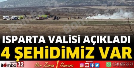 Isparta'da helikopter düştü 4 şehit