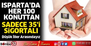Isparta'da her 100 konuttan 35'i sigortalı 