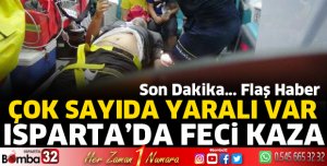Isparta'da iki otomobil çarpıştı 9 yaralı