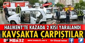 ISPARTA'DA İKİ OTOMOBİL KAVŞAKTA ÇARPIŞTI