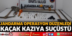 Isparta'da kaçak kazıya suçüstü
