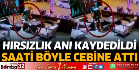Isparta'da kafede saatin çalınma anı kamerada 