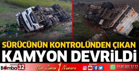 Isparta'da kamyon devrildi