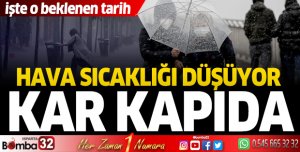 Isparta'da kar kapıda