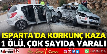 Isparta'da kaza 1 ölü 4 yaralı var
