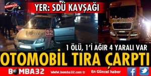 ISPARTA'DA KAZA OTOMOBİL TIRA ÇARPTI 1 ÖLÜ 
