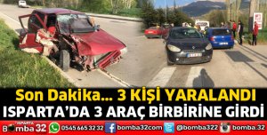 Isparta'da kazada 3 kişi yaralandı