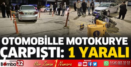 Isparta'da kazada motokurye yaralandı 