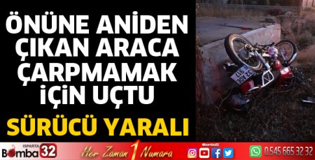 Isparta'da kazada motosiklet sürücüsü yaralandı