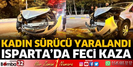 Isparta'da kazada sürücü yaralandı 