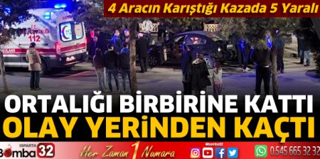 Isparta'da kazaya karışan sürücü kaçtı