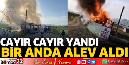 Isparta'da mangal evinde yangın 
