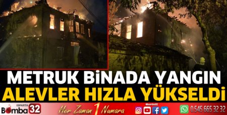 Isparta'da metruk binada yangın paniği