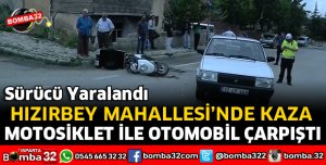 ISPARTA'DA MOTOSİKLET İLE OTOMOBİL ÇARPIŞTI
