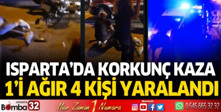 Isparta'da motosiklet kazası 1'i ağır 4 yaralı