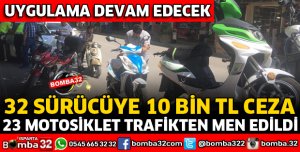 ISPARTA'DA MOTOSİKLET SÜRÜCÜLERİNE CEZA YAĞDI