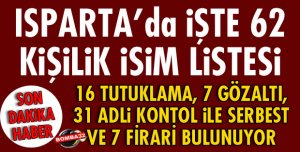 ISPARTA'DA O LİSTE AÇIKLANDI