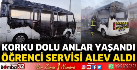 Isparta'da öğrenci servisi alev aldı 