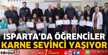 Isparta'da öğrenciler karne sevinci yaşıyor