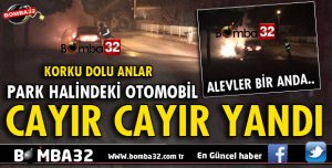 ISPARTA'DA OTOMOBİL ALEV ALEV YANDI
