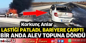 Isparta'da otomobil alev topuna döndü