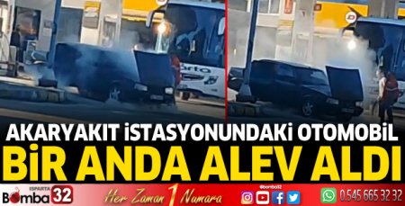 Isparta'da otomobil bir anda alev aldı 
