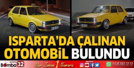 Isparta'da çalınan otomobil bulundu