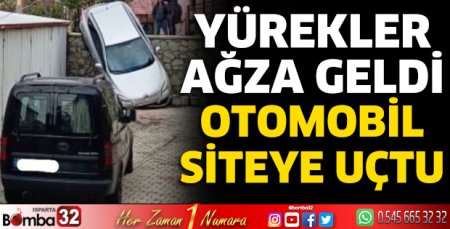 Isparta'da otomobil siteye uçtu