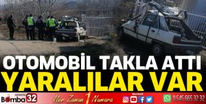Isparta'da otomobil takla atta