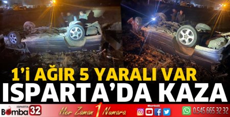 Isparta'da otomobil takla attı