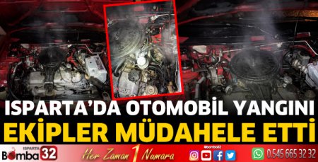 Isparta'da otomobil yandı