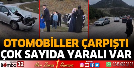 Isparta'da otomobiller çarpıştı 